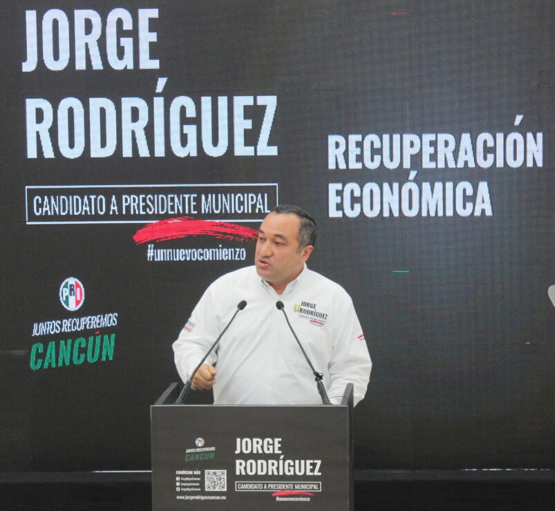 Cancunenses eligen votar por el gobierno de Jorge Rodríguez para mejorar la promoción de Cancún; propone el priista elevar los estándares de servicio.