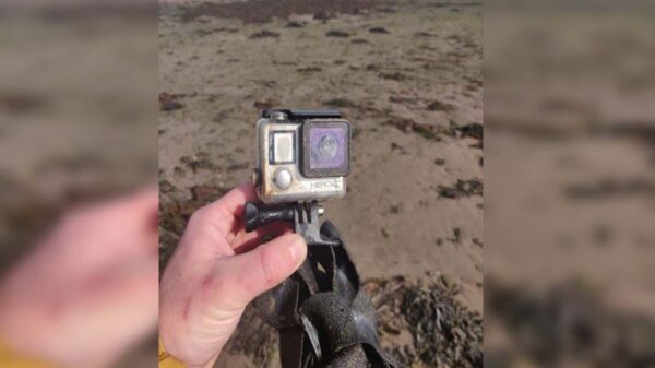 Cuando paseaba por la orilla del río Tweed cerca de su casa, un transeúnte, se encontró una cámara GoPro, la cual perdió un surfista hace cinco años