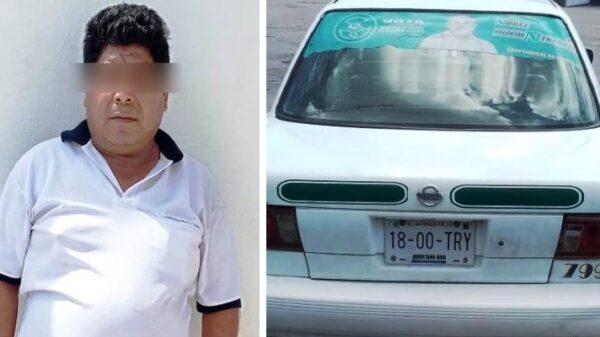 Detienen a taxista de Cancún que era buscado por despojo.