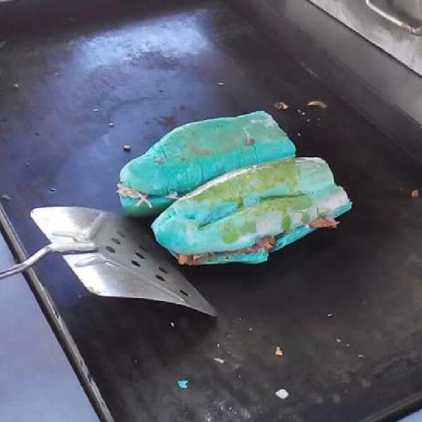 En honor al Cruz Azul, yucateco vende tortas de cochinita con pan azul