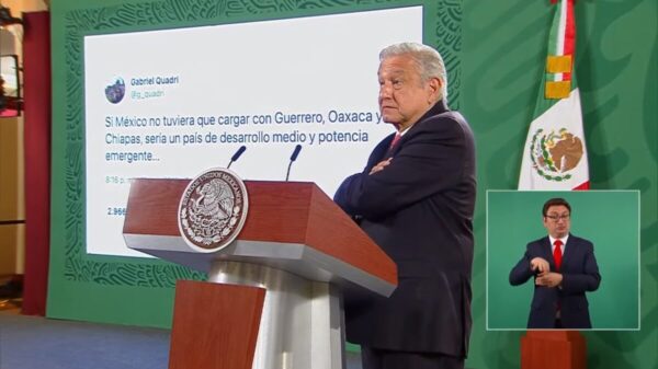 Exhibe AMLO clasismo de Quadri; su tuit de no cargar con estados del sur