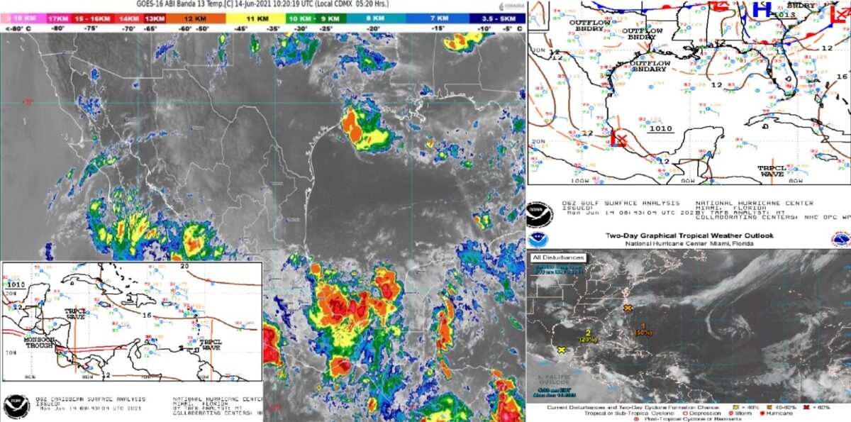Pronóstico del clima para hoy lunes 14 de junio en Quintana Roo; se prevén lluvias muy fuertes en la entidad y el resto de la Península.