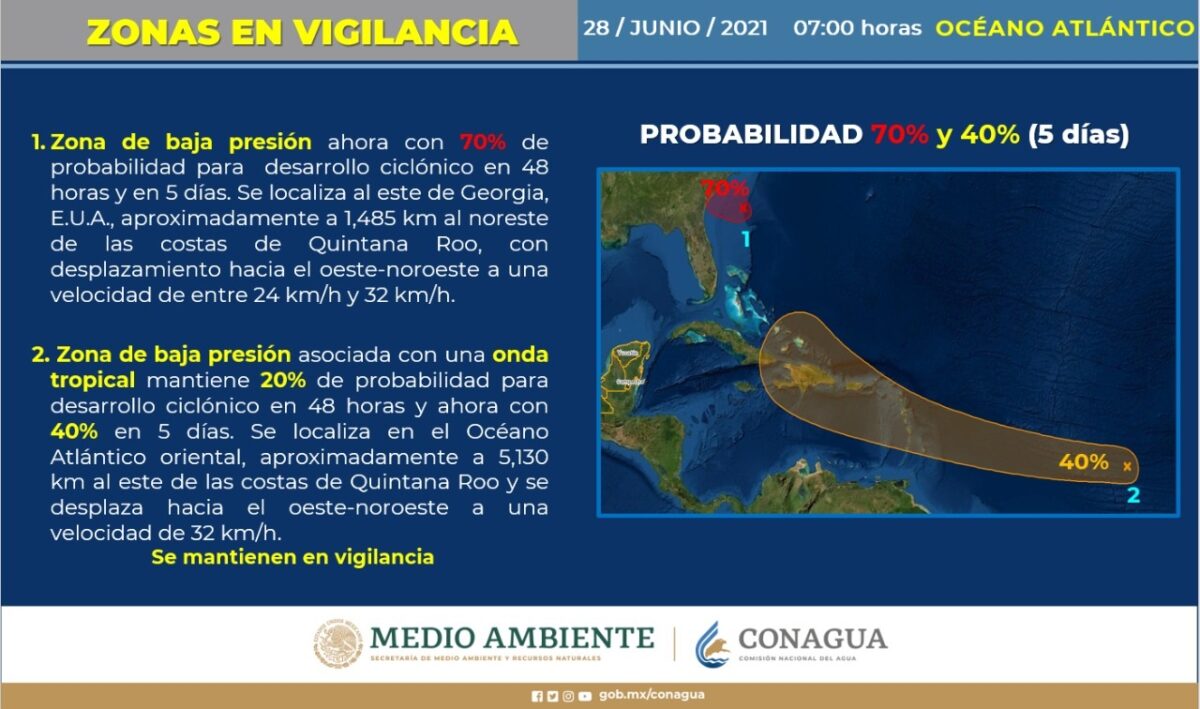 Clima: Cielo medio nublado y con posibilidad de lluvias en Quintana Roo; se acerca una nueva onda tropical a la Península de Yucatán.
