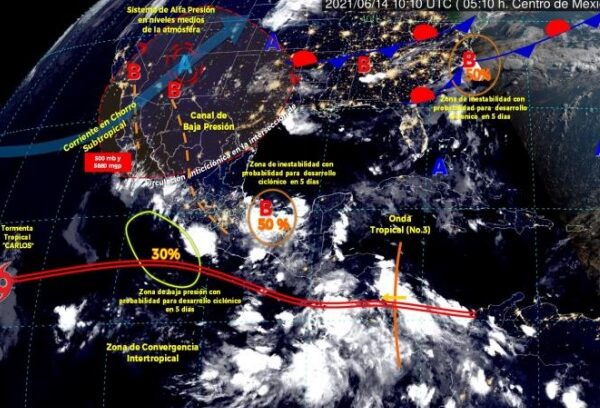 Pronóstico del clima para hoy lunes 14 de junio en Quintana Roo.
