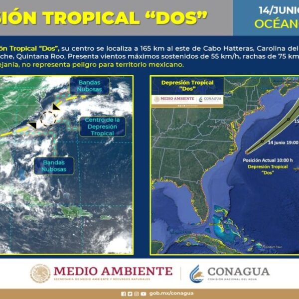 Clima: Se forma la Depresión Tropical 2 en el Océano Atlántico.