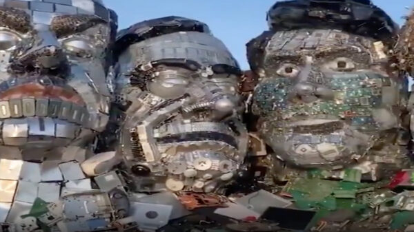 Video: Crea artista el "Monte Recyclemore" en cumbre G7