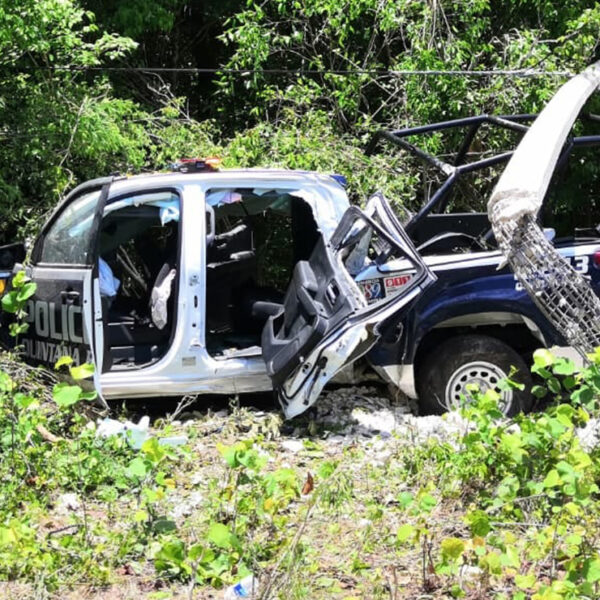 Se "estampa" patrulla de la Policía Estatal en Carrillo Puerto