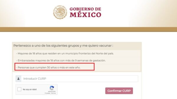 Si tienes de 30 a 39 años ya puedes registrarte para recibir la vacuna contra Covid-19.