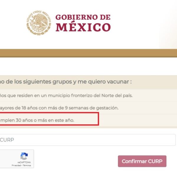 Si tienes de 30 a 39 años ya puedes registrarte para recibir la vacuna contra Covid-19.