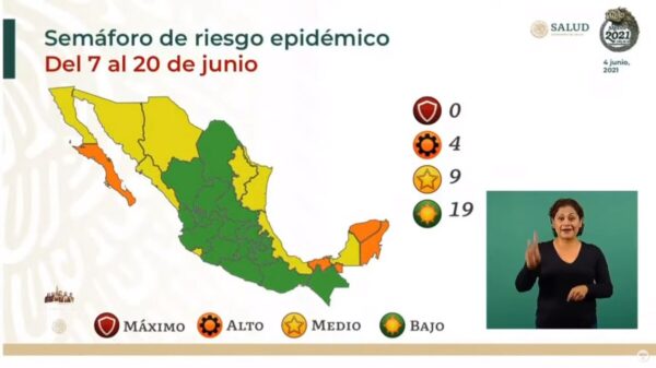 Semáforo verde en 19 entidades del país; Quintana Roo sigue en naranja
