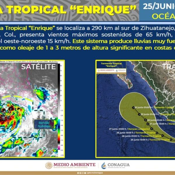 Se forma en el Pacífico la tormenta tropical ‘Enrique'.