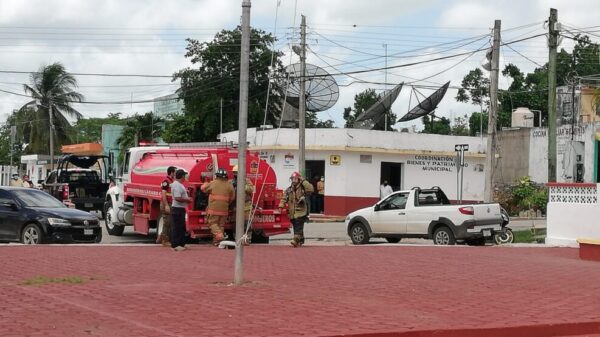 Kantunilkín: Realizan simulacro de incendio en el Palacio Municipal.