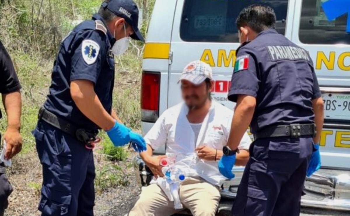 Terrible accidente en la carretera federal Kinchil-Celestún deja un lesionado