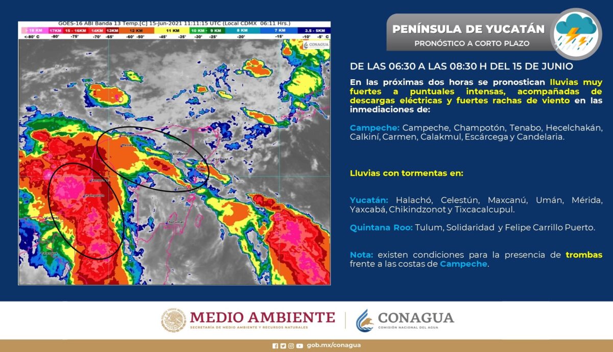 Clima: Posibilidad de lluvias aisladas para hoy en Quintana Roo; persiste el temporal sobre el Oriente, Centro, Sur y Sureste de México.