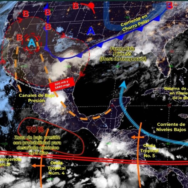 Clima: Lluvias aisladas y rachas de vientos en Quintana Roo.