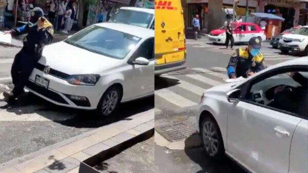 Conductor arrolla a policía de tránsito para evitar infracción  