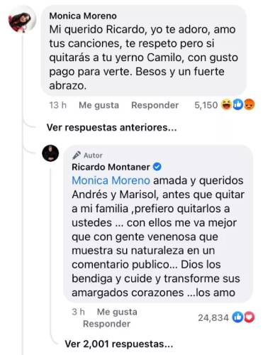 Ricardo Montaner se pela con los fans por Camilo: Prefiero quitarlos a ustedes