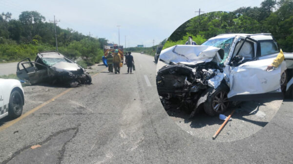 Ebrios provocan accidente vehicular en Playa del Carmen y no los detienen