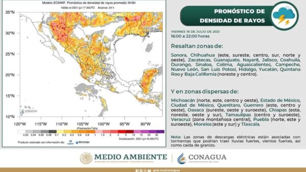 Prepárese: Posibles lluvias fuertes y tormentas eléctricas hoy en la noche.