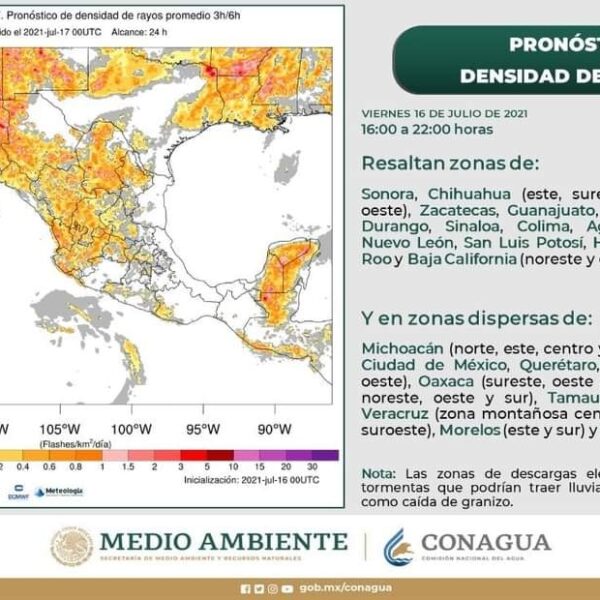 Prepárese: Posibles lluvias fuertes y tormentas eléctricas hoy en la noche.