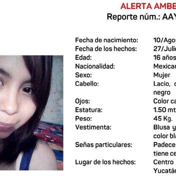 Activan alerta amber para localizar a menor extraviada en Maxcanú
