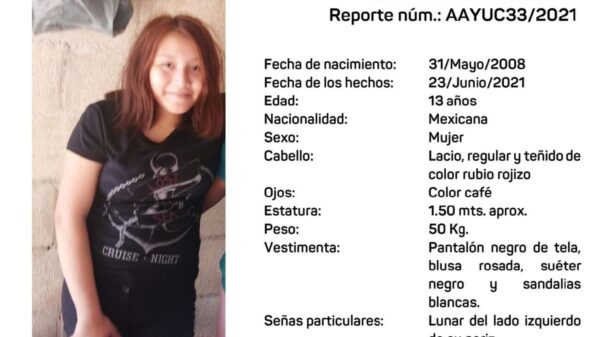 Activan la Alerta Amber Yucatán para dar con el paradero de menor de 13 años