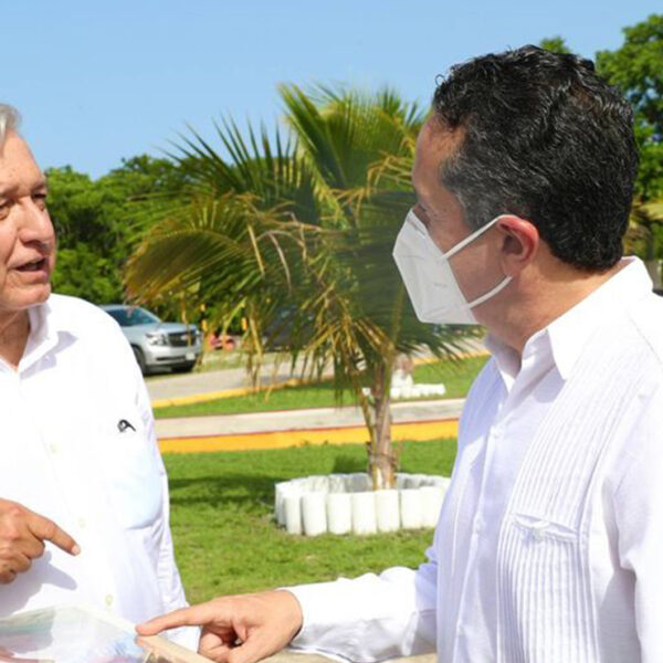 Supervisan AMLO y Carlos Joaquín obras del Tren Maya en Quintana Roo