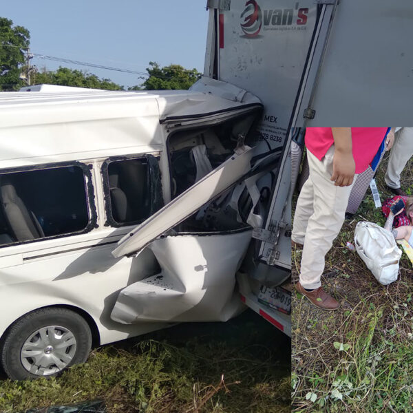 Video: Lesionados en choque de van turística en ruta Playa-Cancún