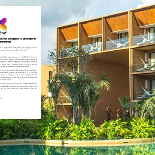 Desmiente Grupo Xcaret contagios de covid-19 en su hotel