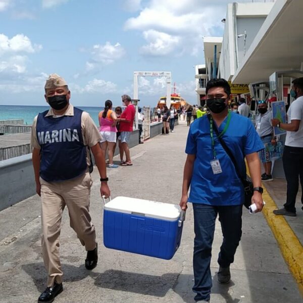 Llegan dos mil 500 vacunas Pfizer más para Cozumel.