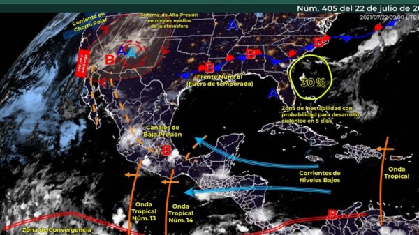 Pronóstico del clima para hoy jueves 22 de julio en Quintana Roo.