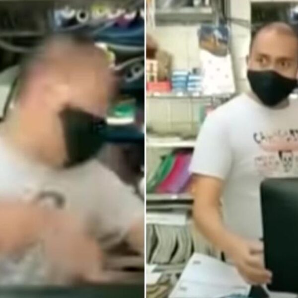 Papá golpea a hombre que acosó a su hija en papelería