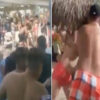En redes sociales se viraliza una batalla campal entre turistas que se encontraban en una alberca, ahí los bañistas se hacen de palabras y comienza la pelea