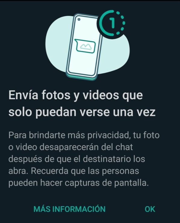 Fotos y videos de WhatsApp que desaparecen una vez que son vistos