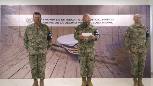 Realizan cambio de mando en la Décimo Primera Zona Naval.