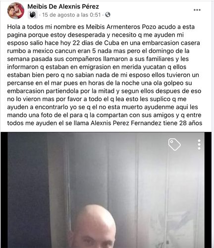 Yucatán: Cuerpo devorado por tiburones sería de náufrago cubano; su esposa pide ayuda para recuperar y trasladar los restos a la isla.