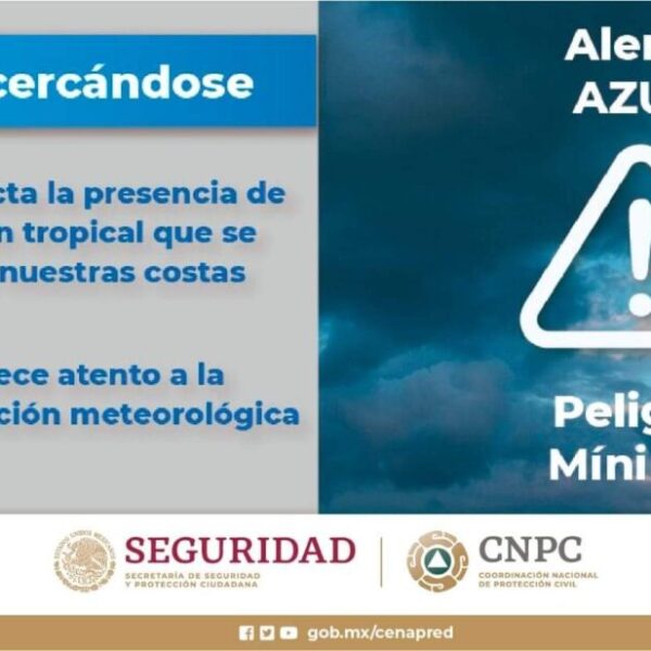Quintana Roo en alerta azul por la trayectoria de ‘Grace’.