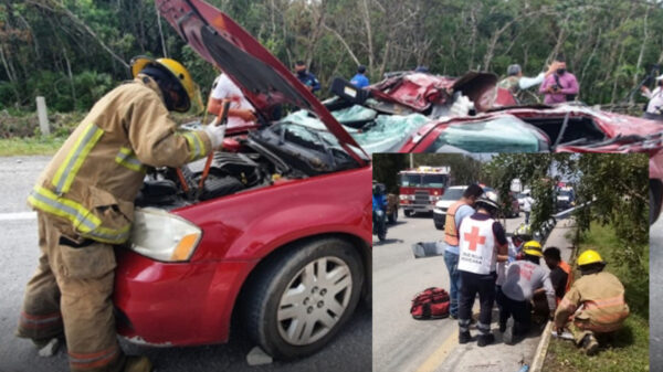 Carreterazo en vía a Tulum genera lesionados