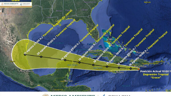 Prevén que cause lluvias de fuertes a torrenciales en la región “Grace” podría afectar a Yucatán como tormenta