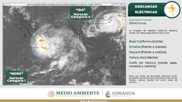 Provocará huracán ‘Nora’ lluvias torrenciales en Nayarit y Sinaloa.