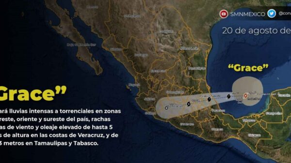 ‘Grace’ recobra fuerza como huracán en el Golfo de México.