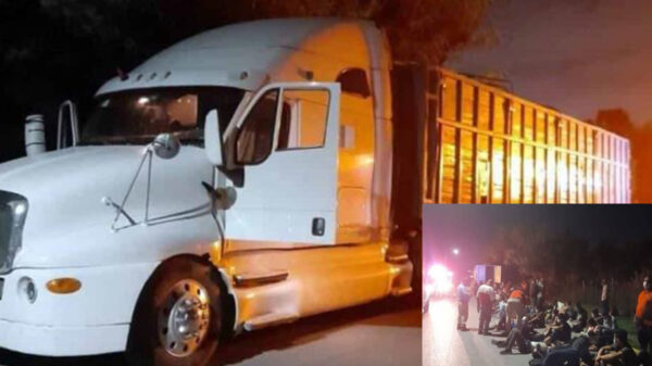Abandonan a 141 migrantes en una caja de un tráiler, en Nuevo León