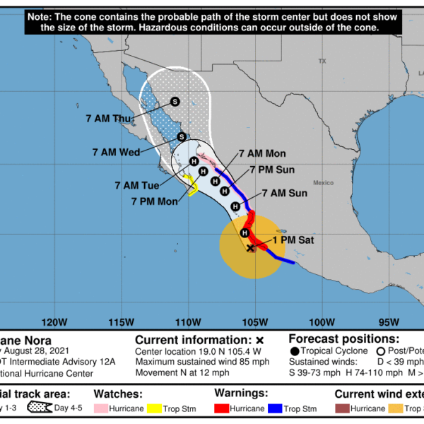 “Bañará” Nora a la costa mexicana del Pacífico