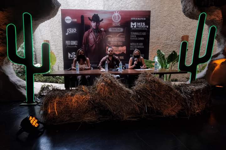 Christian Nodal cierra su Tour 2021 en Cancún; la mañana de este jueves se llevó a cabo la conferencia de prensa con los organizadores del evento.