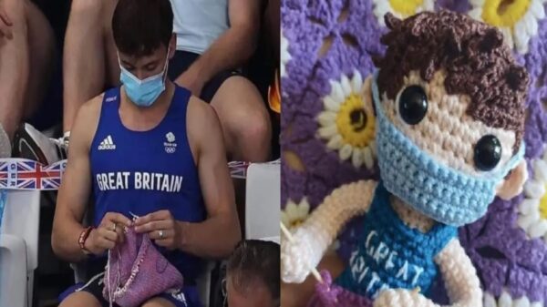 Luego de que el atleta Tom Daley se viralizará tejiendo un suéter para sus perritos, una joven morelense, elaboró un muñeco en su honor