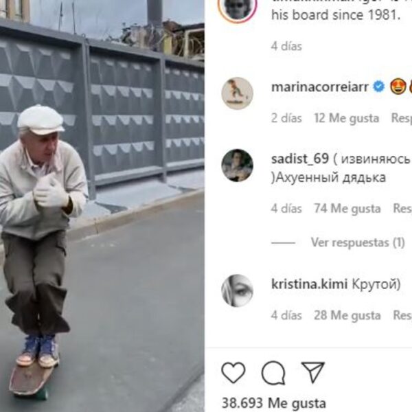 Igor es un adulto mayor que vive en San Petersburgo, la segunda ciudad más importante de Rusia, y a sus 73 años lleva 40 de ellos dándole a la patineta