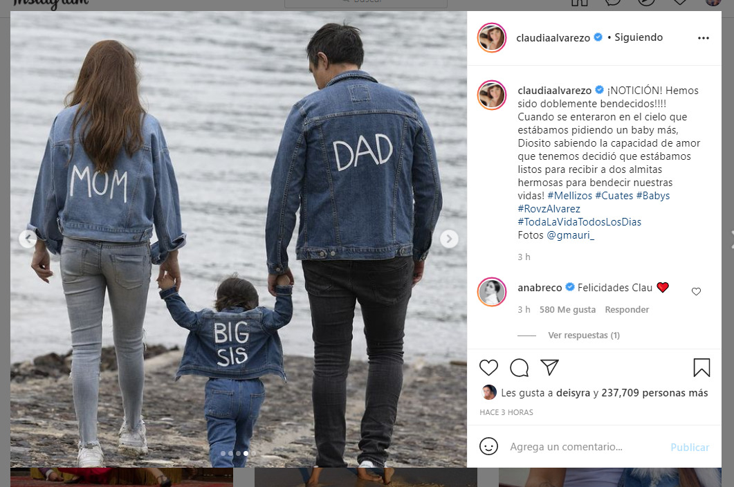 La actriz Claudia Álvarez será mamá de mellizos