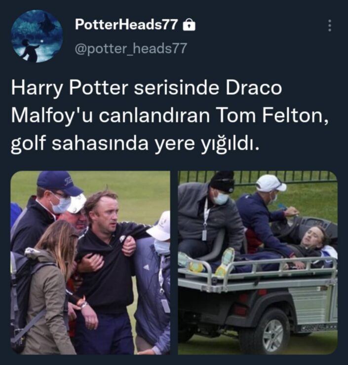 Actor de Harry Potter se desploma en juego de golf