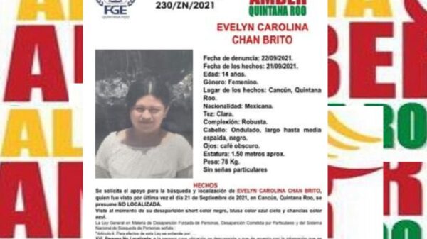 Activan Alerta Amber para localizar a Evelyn Carolina Chan Brito