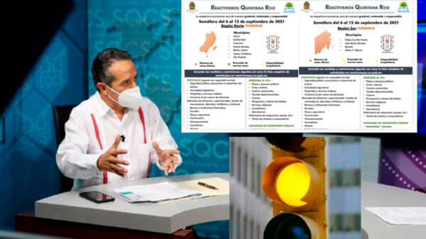 Anticipa gobernador de Quintana Roo regreso a semáforo amarillo